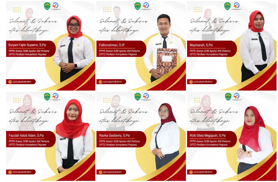 Ucapan Selamat atas Pelantikan P3K Asesor UPTD Penilaian Kompetensi Pegawai